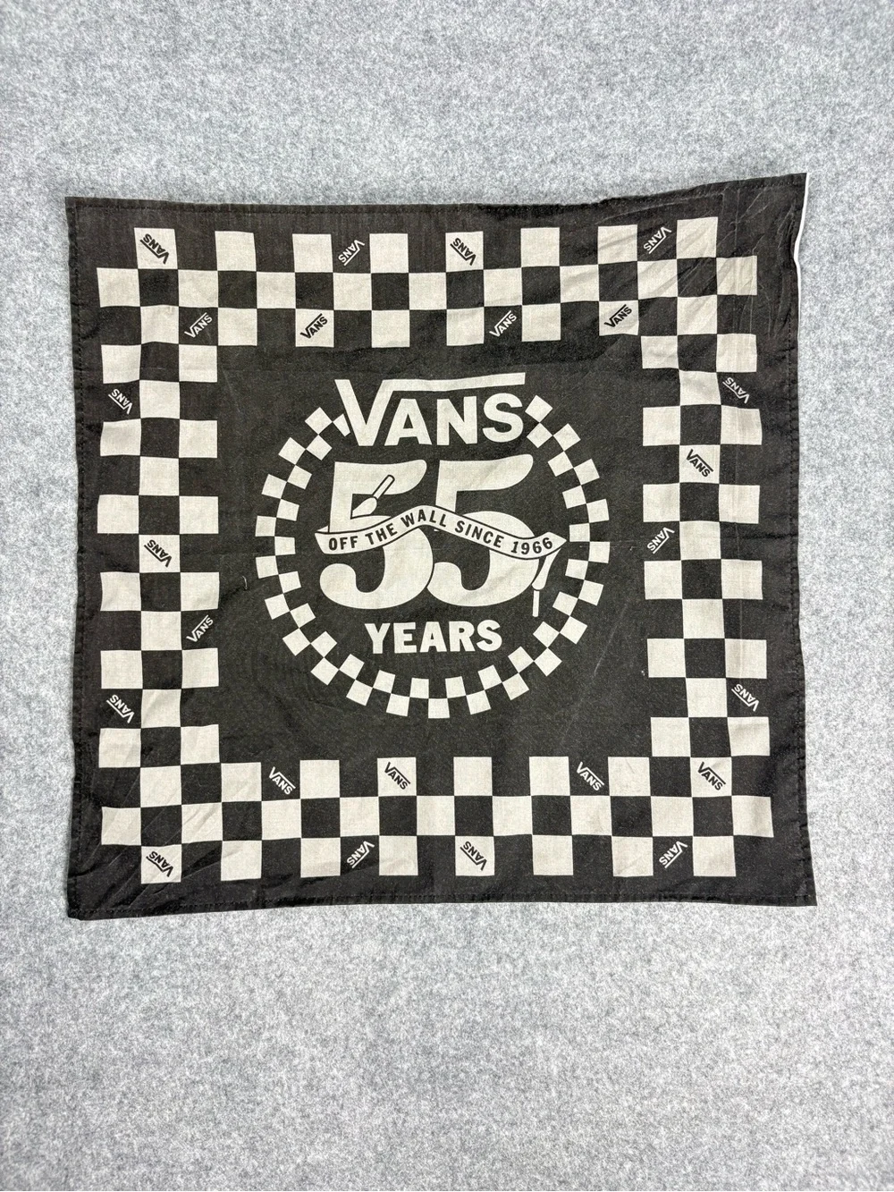 Vans 55 Years Checkerboard Bandana Scarf 20” Black White